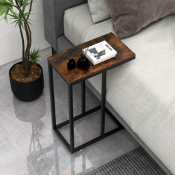 Costway Rustic Brown C Shaped End Table - Size: 45 x 25 x 64cm - Wilko - thumbnail 7