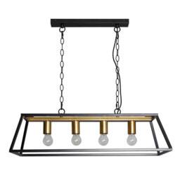 Marcella Black 4 Light Ceiling Light - Wilko - thumbnail 3