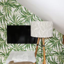 Benjamin Tate Design Small Beige Leaves Lamp Shade - Size: 25 x 22 x 10cm - Pink - Wilko - thumbnail 3