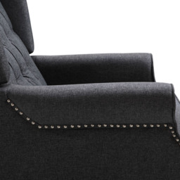 Portland Dark Grey Button Tufted Recliner Armchair - Size: Single - Wilko - thumbnail 4