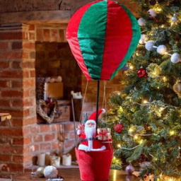Marco Paul Santa Hot Air Balloon Christmas Decoration - Size: 100 x 34 x 34cm - red - Wilko - thumbnail 4