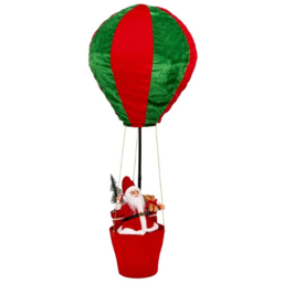 Marco Paul Santa Hot Air Balloon Christmas Decoration - Size: 100 x 34 x 34cm - red - Wilko - thumbnail 1