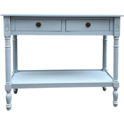 Acacia Home 2 Drawer Side Table - Size: 90 x 78 x 35cm - Blue - Wilko - thumbnail 3