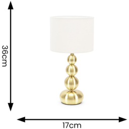 ValueLights Marissa Gold Stacked Ball Touch LED Table Lamp - Size: 36 x 17 x 17cm - Wilko - thumbnail 7