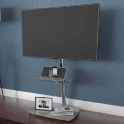 AVF Iseo Clear and Grey Glass Pedestal TV Unit - Size: 56.9 x 60 x 121cm - Multi - Wilko
