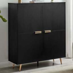 Furniturebox Ivata 4 Door Black and Copper Effect Large Sideboard - Size: 39.6 x 117.4 x 39.6cm - Wilko - thumbnail 1