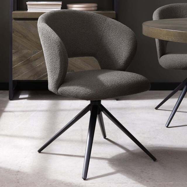 Bentley Designs Stella Grey Boucle Fabric Swivel Chair - Size: 83 x 57 x 61cm - Wilko - image 1