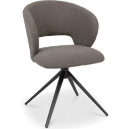 Bentley Designs Stella Grey Boucle Fabric Swivel Chair - Size: 83 x 57 x 61cm - Wilko - thumbnail 3