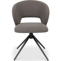 Bentley Designs Stella Grey Boucle Fabric Swivel Chair - Size: 83 x 57 x 61cm - Wilko - thumbnail 4
