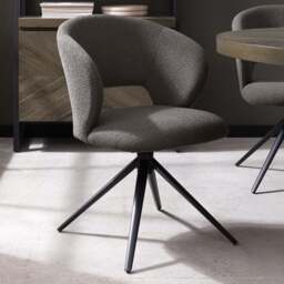 Bentley Designs Stella Grey Boucle Fabric Swivel Chair - Size: 83 x 57 x 61cm - Wilko - thumbnail 1
