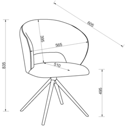 Bentley Designs Stella Grey Boucle Fabric Swivel Chair - Size: 83 x 57 x 61cm - Wilko - thumbnail 7