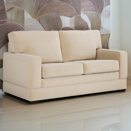 Jay-Be Urban 2 Seater Brushed Twill Linen Sofa Bed with e-Pocket Mattress - Cream - Wilko - thumbnail 1