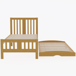 Natural Wood Guest Bed and Trundle - Size: Single - Cream - Wilko - thumbnail 5