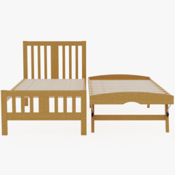 Natural Wood Guest Bed and Trundle - Size: Single - Cream - Wilko - thumbnail 7