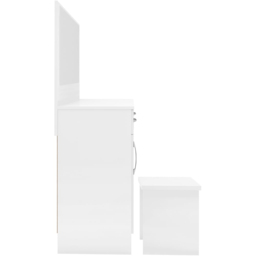 Seconique Nevada White Gloss Dressing Table Set with Mirror - Size: 40 x 108 x 127cm - Wilko - thumbnail 6