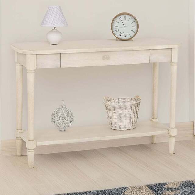 Seconique Chantilly Antique White Console Table - Size: 81.5 x 120 x 40cm - Wilko - image 1