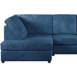 Luxor 4 Seater Marine Blue Jumbo Cord L-Shape Left Hand Corner Sofa - Wilko - thumbnail 4