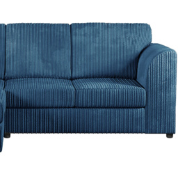 Luxor 4 Seater Marine Blue Jumbo Cord L-Shape Left Hand Corner Sofa - Wilko - thumbnail 5
