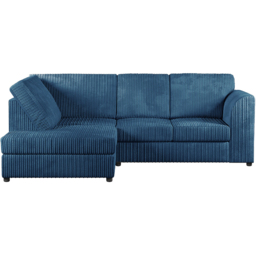 Luxor 4 Seater Marine Blue Jumbo Cord L-Shape Left Hand Corner Sofa - Wilko - thumbnail 3