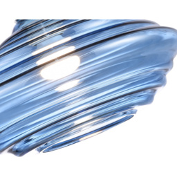 Happy Homewares Midnight Blue Ribbed Honeycomb Glass Pendant Light Shade - Size: 16 x 26 x 26cm - Wilko - thumbnail 4