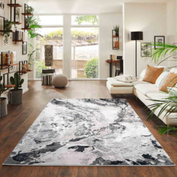 Desire Rugs Picasso Silver Waterflow Abstract Rug 120 x 170cm - Wilko - thumbnail 3