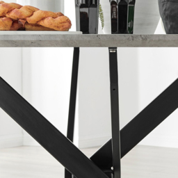 Furniturebox Arona Cesano Concrete Effect 6 Seater Round Dining Set Grey Black and Green - Wilko - thumbnail 7