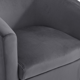 Home Detail Canberra Dark Grey Velvet Tub Chair - Size: Single - Wilko - thumbnail 4