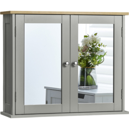 Bath Vida Priano Wide 2 Door Mirror Bathroom Cabinet - Size: 47 x 57 x 18cm - Wilko - thumbnail 3