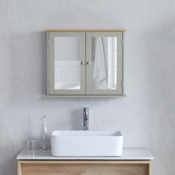 Bath Vida Priano Wide 2 Door Mirror Bathroom Cabinet - Size: 47 x 57 x 18cm - Wilko - thumbnail 5
