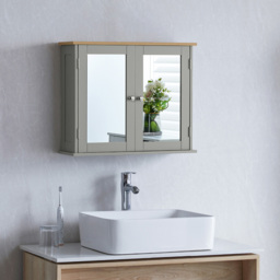 Bath Vida Priano Wide 2 Door Mirror Bathroom Cabinet - Size: 47 x 57 x 18cm - Wilko - thumbnail 4