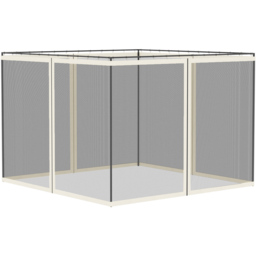 Outsunny 3 x 2m Universal Replacement Gazebo Mesh Netting Screen Wall - White - Wilko
