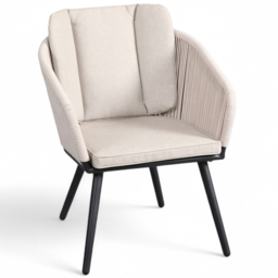 Royalcraft Bali 4 Seater Round Ceramic Rope Dining Set - Grey - Wilko - thumbnail 5