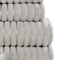 Rapport Home Silver Ribbed Cotton Bath Towel - Size: 5 x 70 x 120cm - Wilko - thumbnail 4