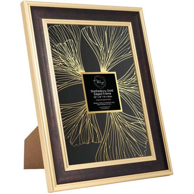 Shaftesbury Gold Edged Frame Black 20 x 16inch - The Port. Co Gallery - Wilko - image 1