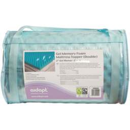 Aidapt Double Gel Memory Foam Cool Reversible Mattress Topper - Size: 510 x 1350 x 20cm - Blue - Wilko