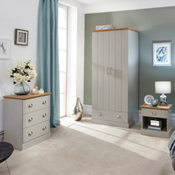 GFW Kendal Grey 3 Piece Bedroom Furniture Set - Wilko