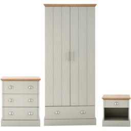GFW Kendal Grey 3 Piece Bedroom Furniture Set - Wilko - thumbnail 3