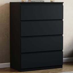 Vida Designs Denver 4 Drawer Black Chest of Drawers - Wilko - thumbnail 1