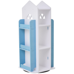 Living and Home 4 Tier Blue and White Castle Style Kids Rotatable Open Bookcase - Size: 4 Shelf - Wilko - thumbnail 3