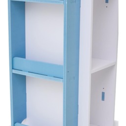 Living and Home 4 Tier Blue and White Castle Style Kids Rotatable Open Bookcase - Size: 4 Shelf - Wilko - thumbnail 5