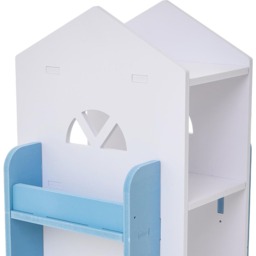 Living and Home 4 Tier Blue and White Castle Style Kids Rotatable Open Bookcase - Size: 4 Shelf - Wilko - thumbnail 4