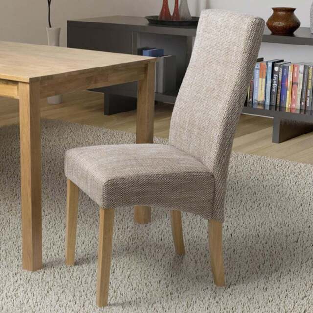 Shankar Bailey Set of 2 Oatmeal Tweed Dining Chair - Cream - Wilko
