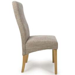 Shankar Bailey Set of 2 Oatmeal Tweed Dining Chair - Cream - Wilko - thumbnail 5