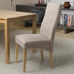 Shankar Bailey Set of 2 Oatmeal Tweed Dining Chair - Cream - Wilko - thumbnail 1