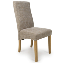 Shankar Bailey Set of 2 Oatmeal Tweed Dining Chair - Cream - Wilko - thumbnail 3