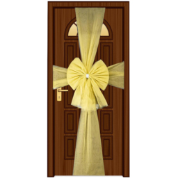 Shatchi Gold Diamante Giant Bow Door Cover - Size: 35 x 22 x 5cm - Wilko