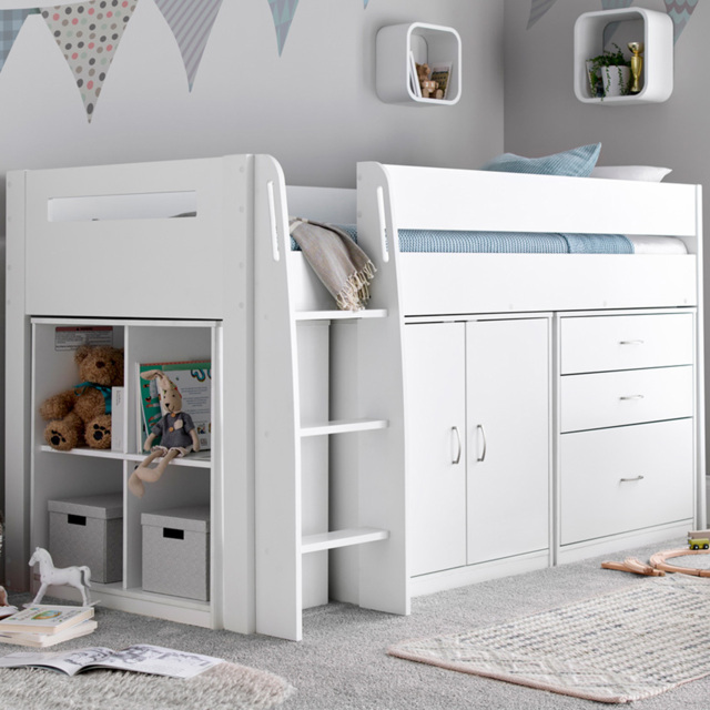 Bedmaster Lacy White Storage Mid Sleeper - Size: Single - Wilko - image 1