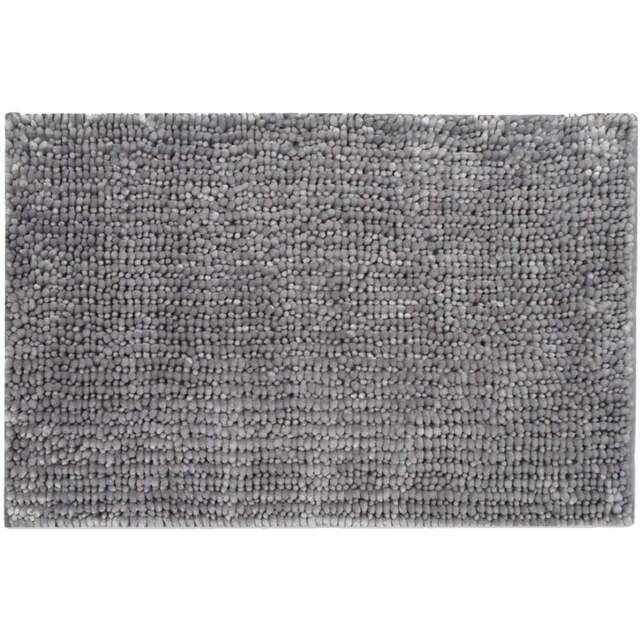 Allure Bath Fashions Dove Grey Velvet Chenille Bobble Non-Slip Bath Mat - Size: 50 x 80cm - Silver - Wilko - image 1
