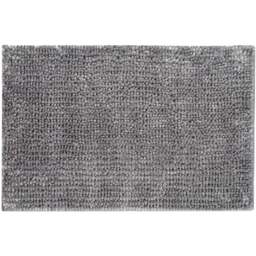 Allure Bath Fashions Dove Grey Velvet Chenille Bobble Non-Slip Bath Mat - Size: 50 x 80cm - Silver - Wilko