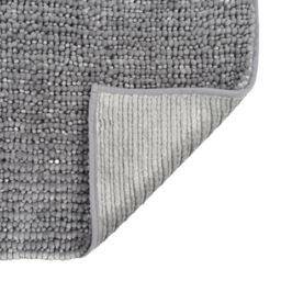 Allure Bath Fashions Dove Grey Velvet Chenille Bobble Non-Slip Bath Mat - Size: 50 x 80cm - Silver - Wilko - thumbnail 5